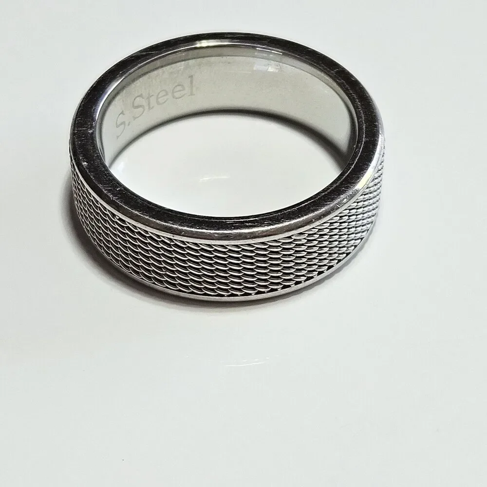 *Sale* Mesh Textured Comfort Fit Stainless Steel Wedding Band Ring Size 11 - Picture 13 of 13